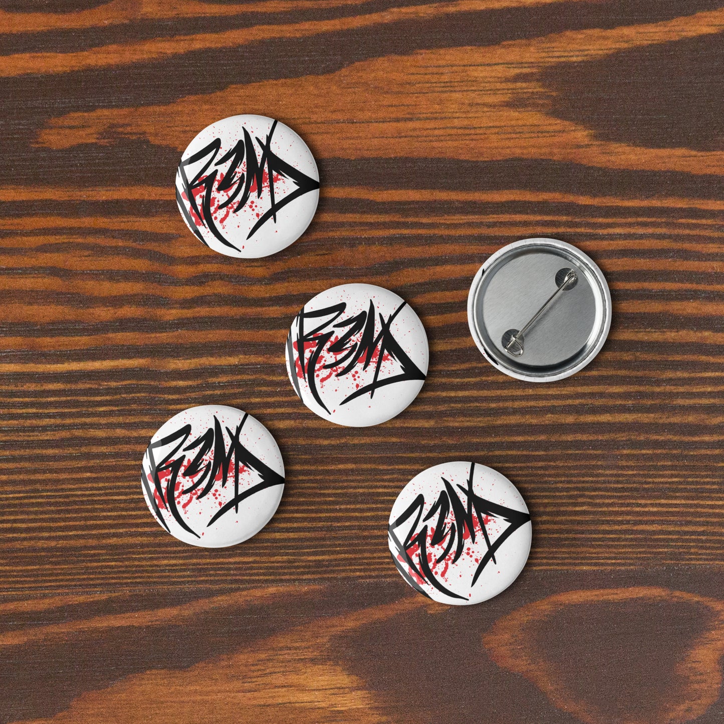 R3ND Pins, set of 5 white background