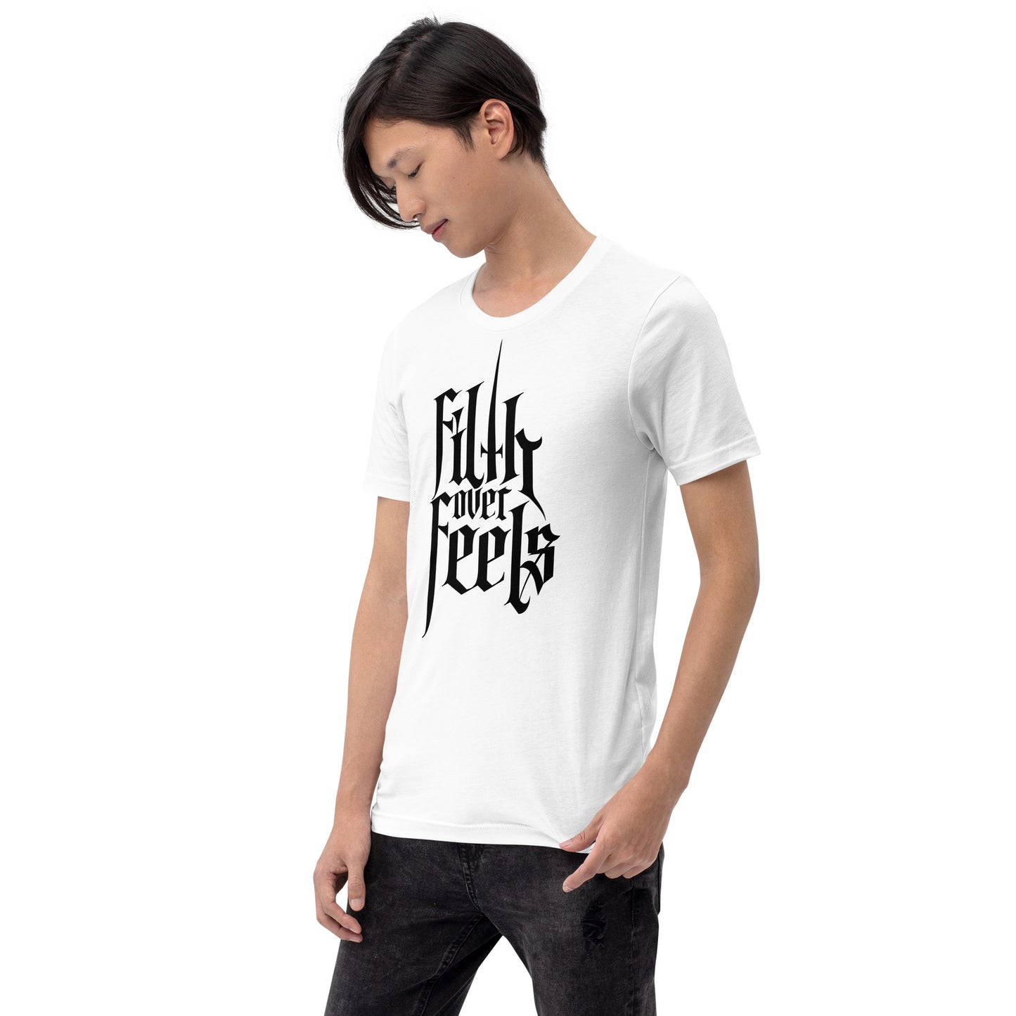 R3ND Filth over Feels 2 sided Unisex T White