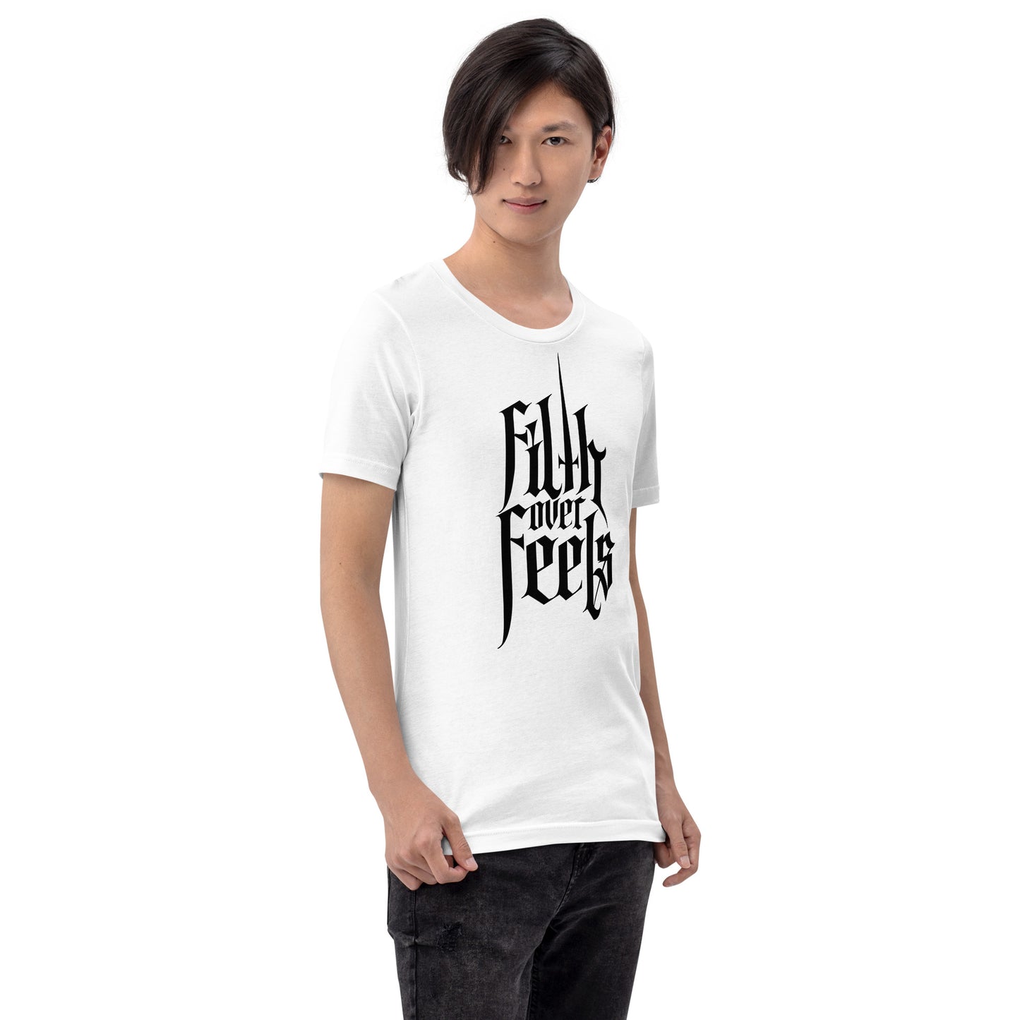 R3ND Filth over Feels 2 sided Unisex T White